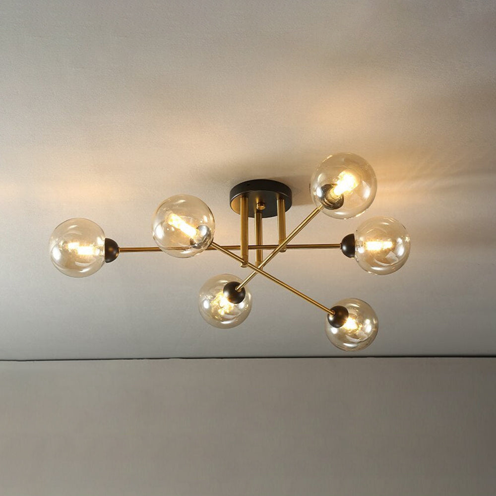 Valentina Industrial Glass Globe Chandelier LED, 6 Style - Neutral Decor