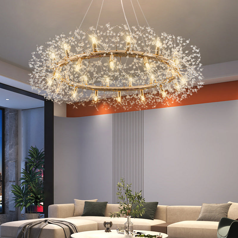 Arisha Modern Dandelion LED Pendant Light GoldCrystal Bedroom/Living Room - Neutral Decor