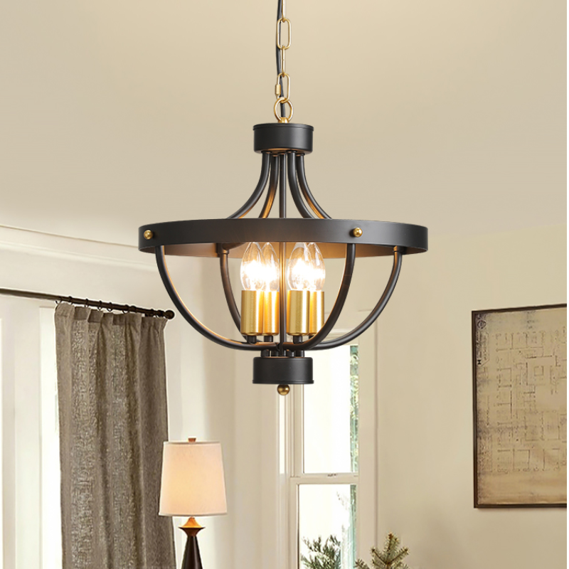 Silva Vintage LED Pendant Light Matte Black Metal Dining Room - Neutral Decor
