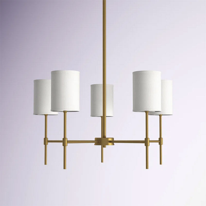Silva Modern LED Chandelier Black/Gold Metal/Fabric Bedroom/Living Room - Neutral Decor