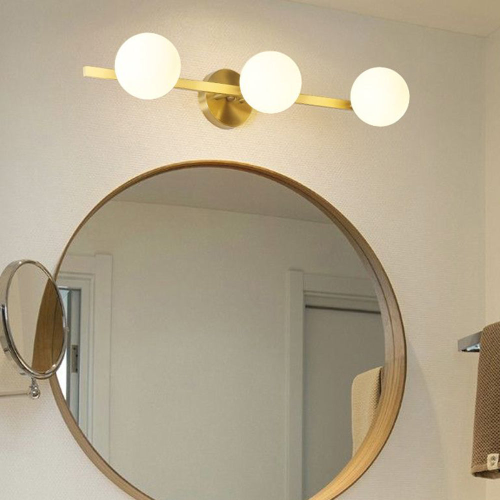 Valentina Retro Globe Linear Metal/Glass Wall Lamp, Gold, Bathroom - Neutral Decor