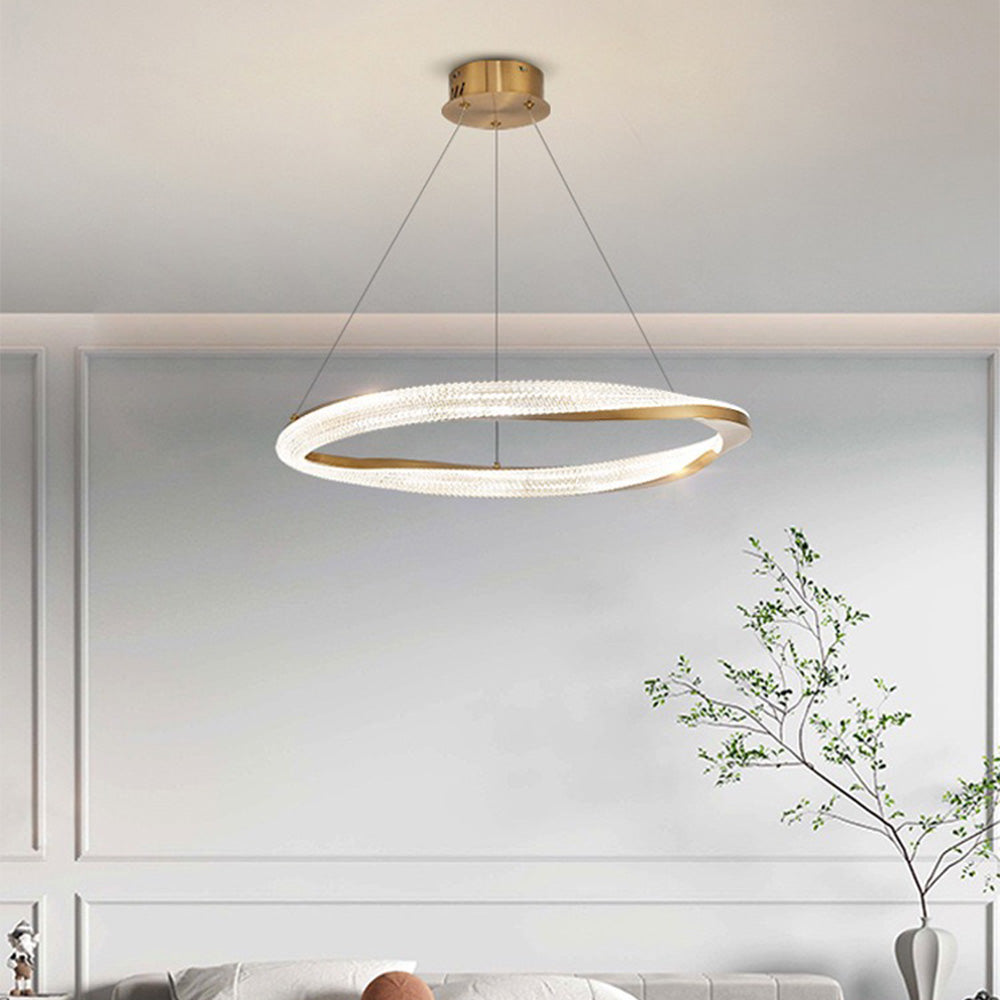 Kristy Pendant Light, Aluminium & Arcylic, 1/2 Rings, 2 Color - Neutral Decor