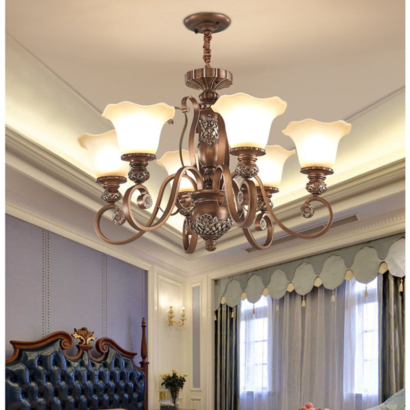 Arisha Retro Flower Pendant Light Metal Glass Living Room Bedroom - Neutral Decor