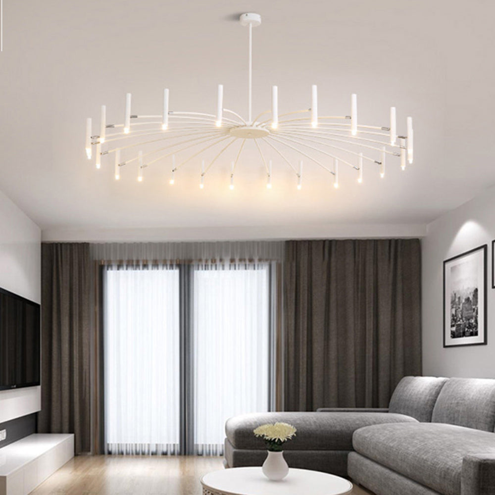 Arisha Modern Blown Linear Metal Multi-heads Chandelier - Neutral Decor