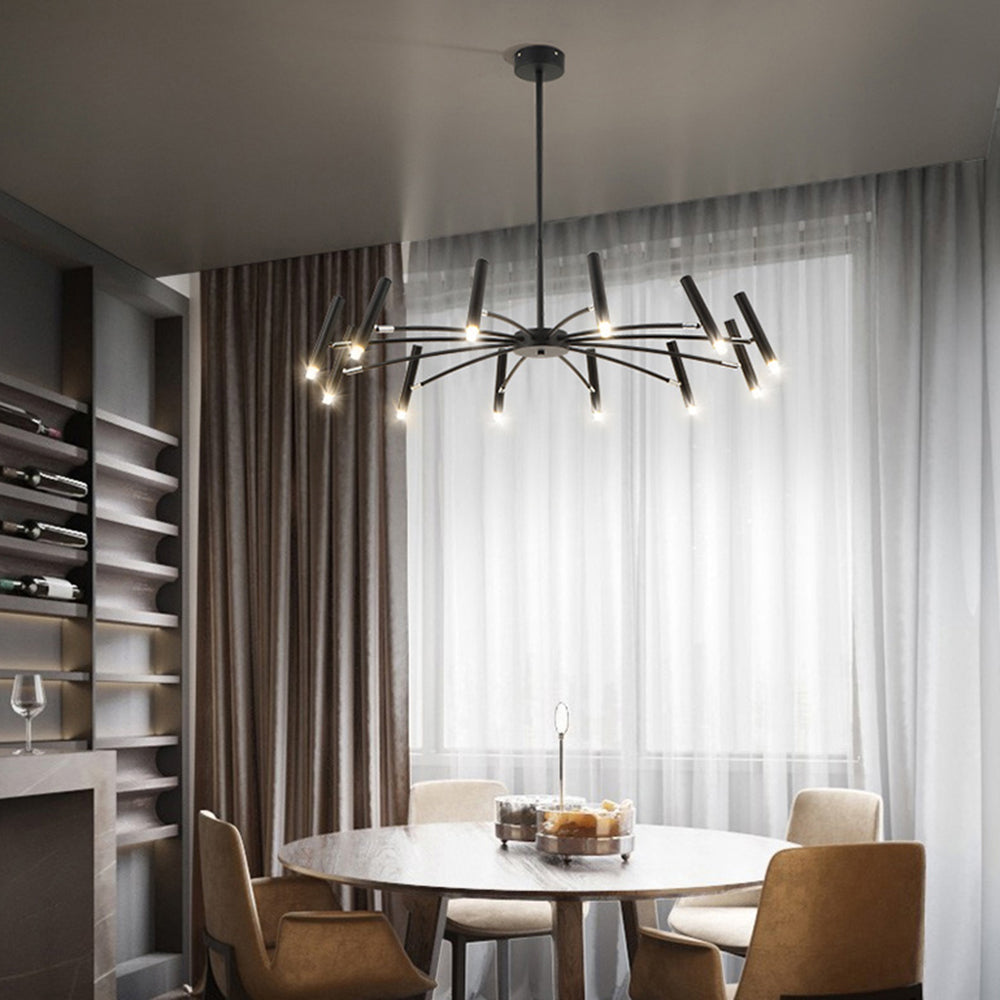 Arisha Modern Blown Linear Metal Multi-heads Chandelier - Neutral Decor