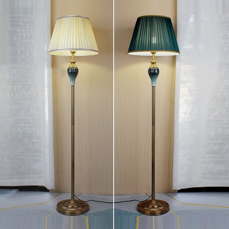 Eryn Antique Floor Lamp, Multi Colors, Metal/Fabric, Bedroom - Neutral Decor