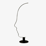 Arisha Human Face Profile Modern Arc Floor Lamp, Black, Metal/Silicon - Neutral Decor