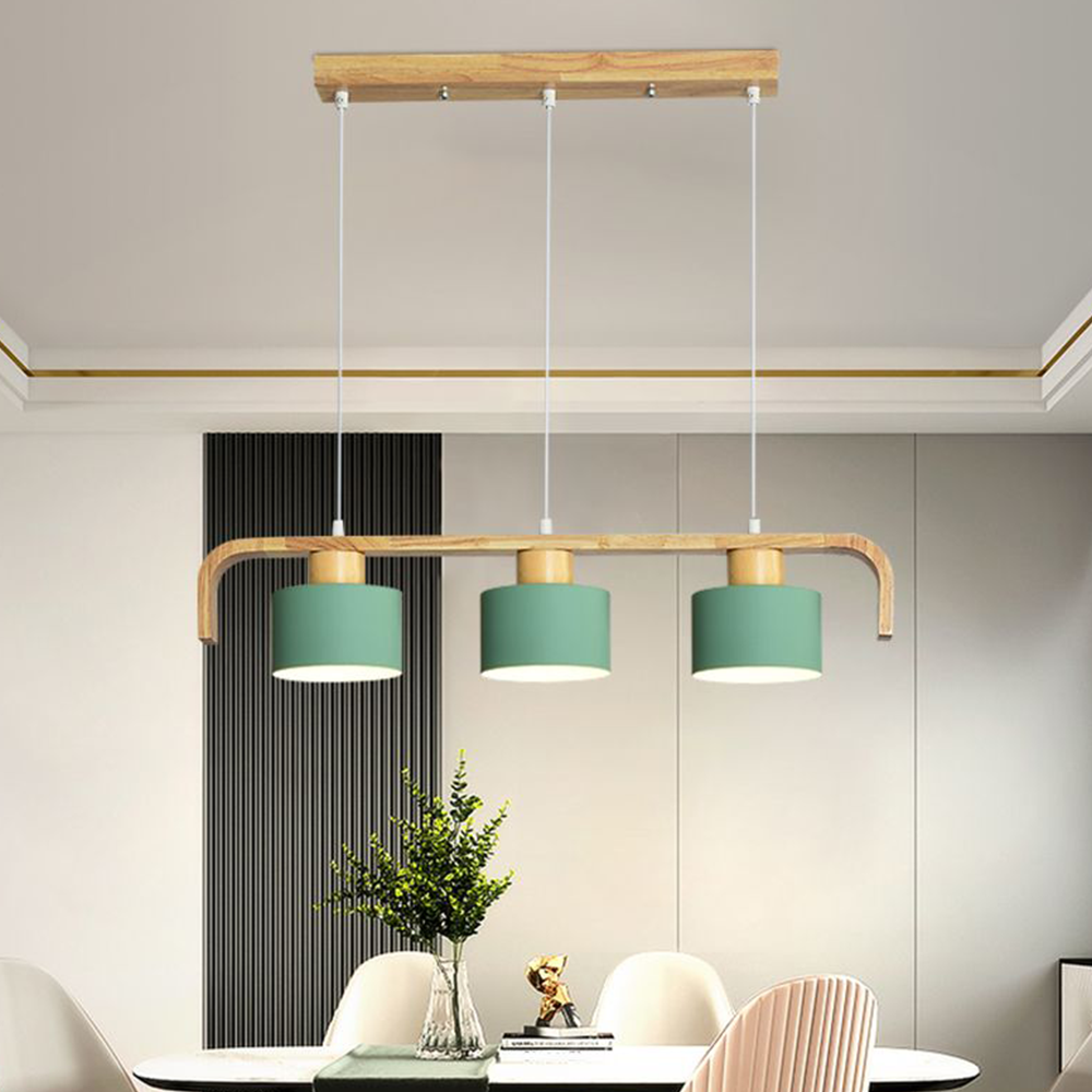 Valentina Pendant Light Cylinder Nordic, Bamboo, White/Green/Gray, Bedroom - Neutral Decor