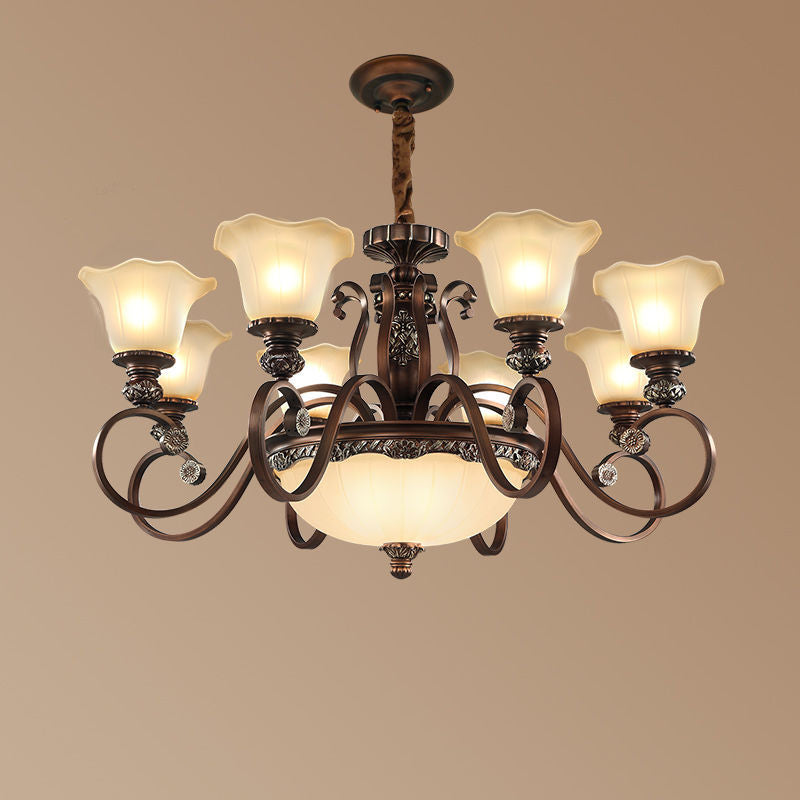 Arisha Retro Flower Pendant Light Metal Glass Living Room Bedroom - Neutral Decor