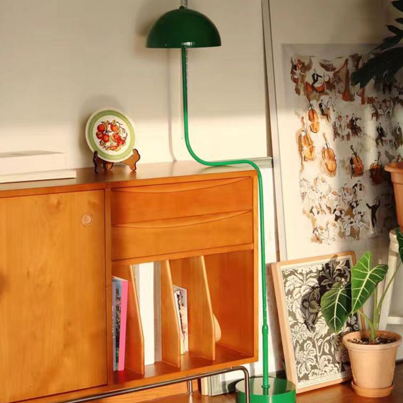 Salgado Floor Lamp Mushroom Middle Ancient, Arc Metal, Green, Dining Room - Neutral Decor