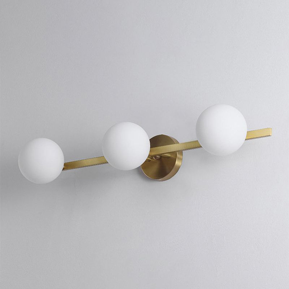 Valentina Retro Globe Linear Metal/Glass Wall Lamp, Gold, Bathroom - Neutral Decor