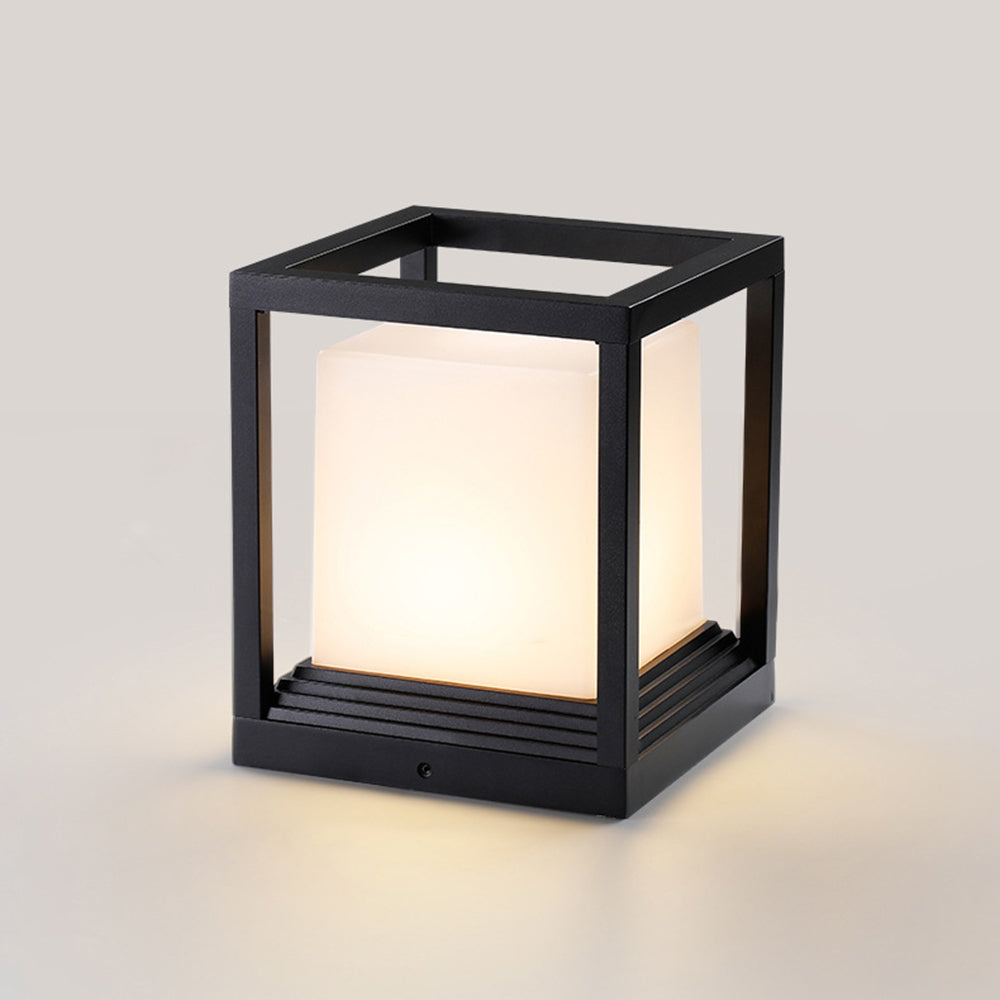 Ray Modern Rectangular Metal Outdoor Lamps, Black - Neutral Decor