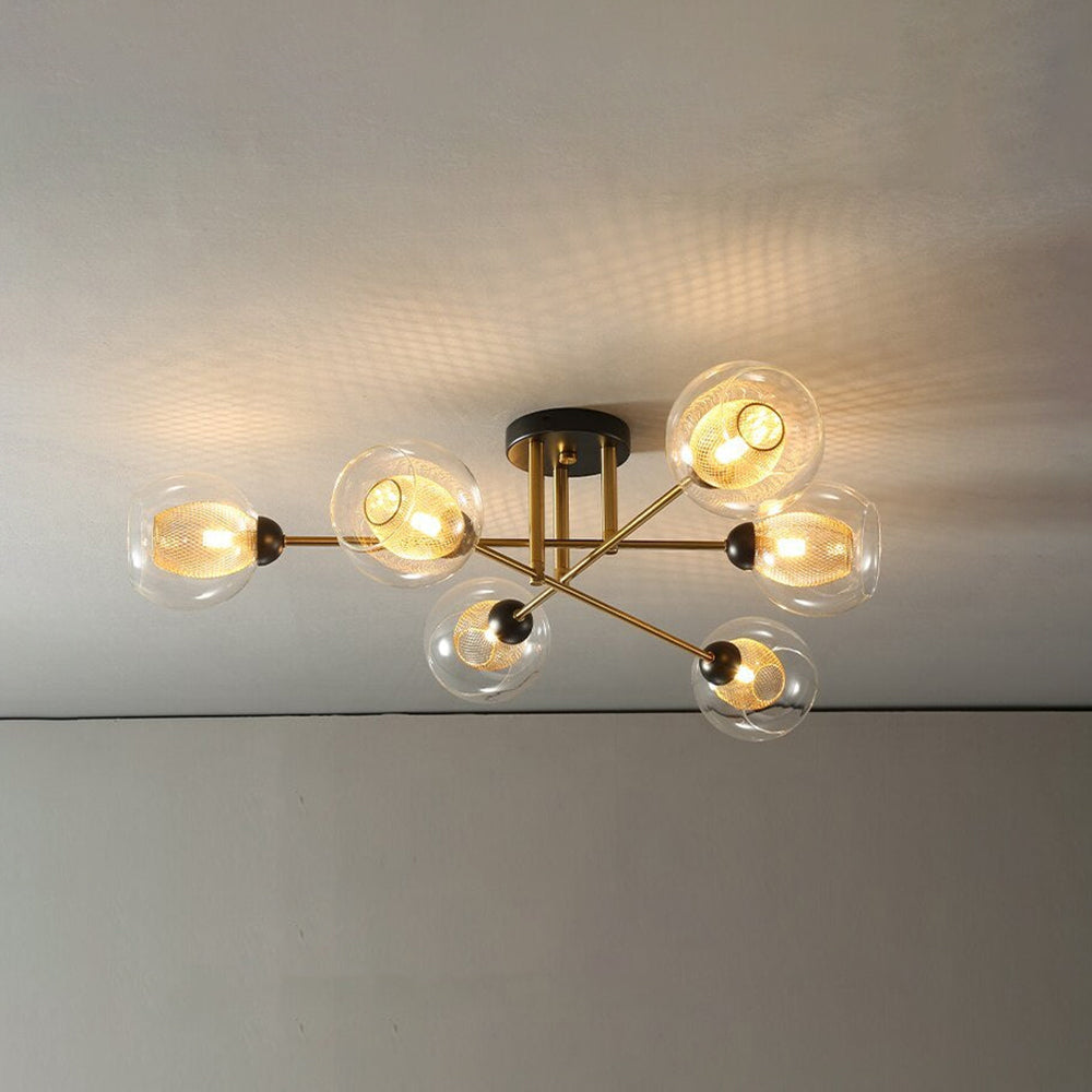Valentina Industrial Glass Globe Chandelier LED, 6 Style - Neutral Decor