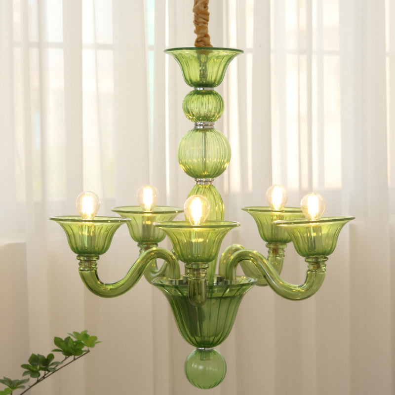 Silva Chandelier Retro Glass Yellow&Green&Clear - Neutral Decor