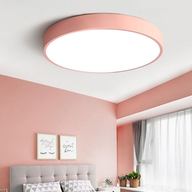 Valentina Ceiling Light Rond Flush Mount, Yellow/Blue/Green/Pink/Grey, Bedroom - Neutral Decor