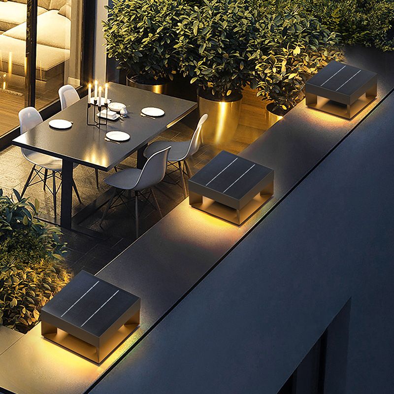 Ray Post Modern Solar Square Metal LED Outdoor Light - Neutral Decor