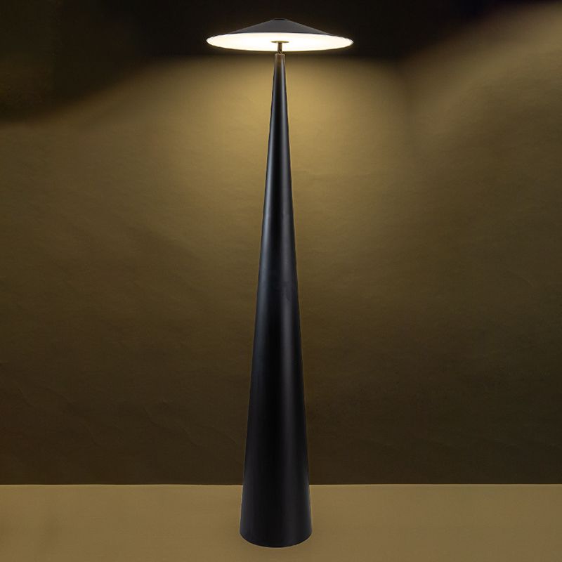 Salgado Modern Saucer Shaped Metal Floor Lamp,Black - Neutral Decor