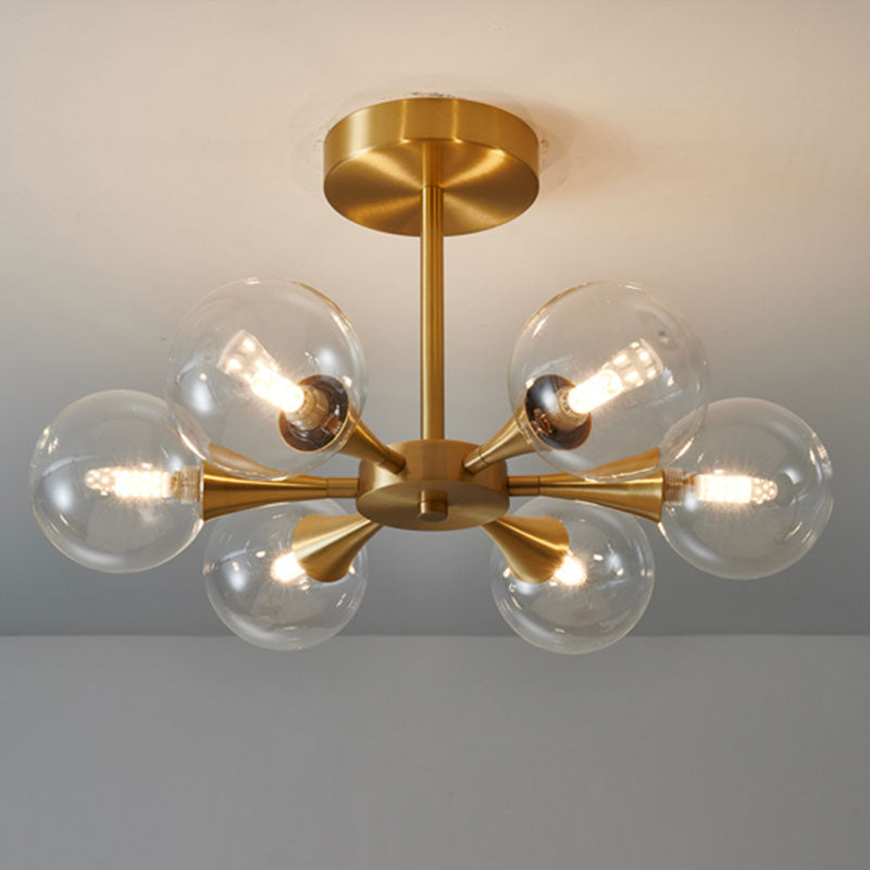 Valentina Contemporary Flush Mount Ceiling Light, Glass Bubble - Neutral Decor