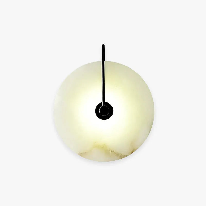Arisha Round Bedside Wall Light, Artificial Marble, Gold & Black - Neutral Decor