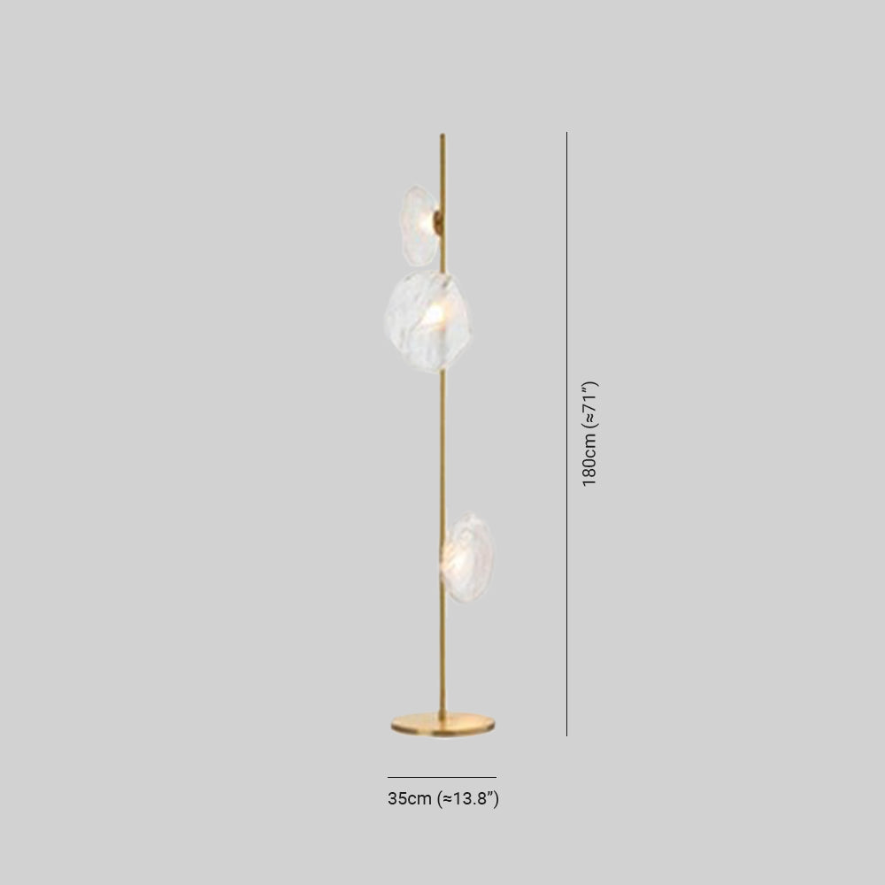 Byers Luxury Flower Metal/Glass Floor Lamp, Black/Gold/Grey - Neutral Decor