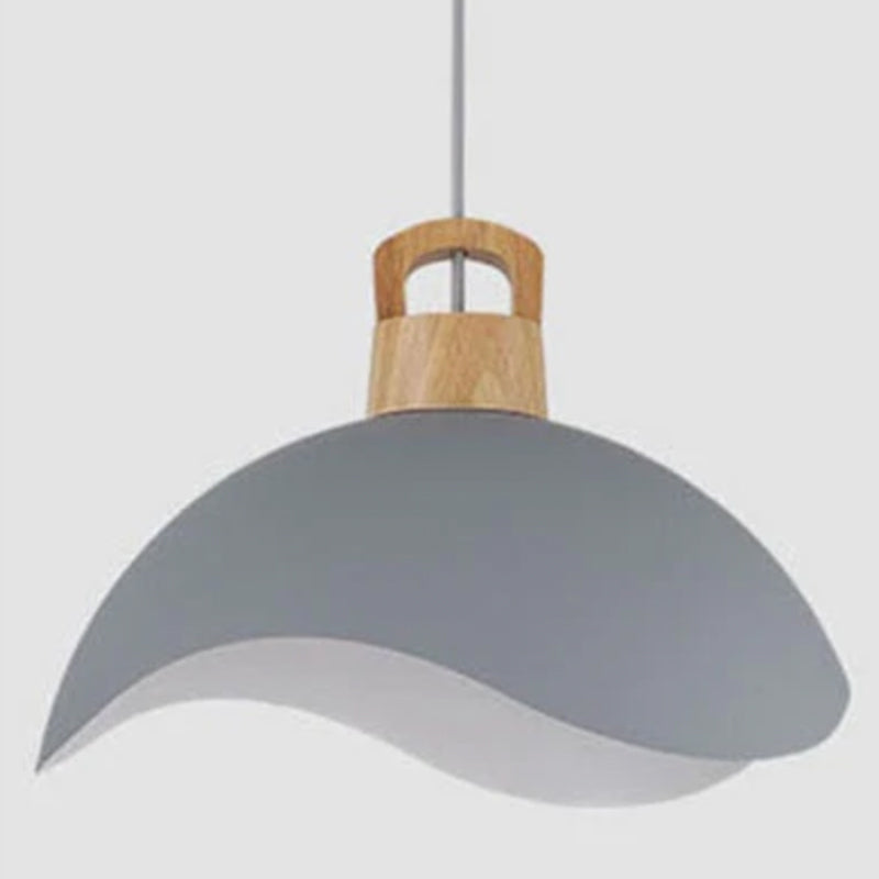 Valentina Colorful Shade Single Pendant Lights, Wood & Metal - Neutral Decor