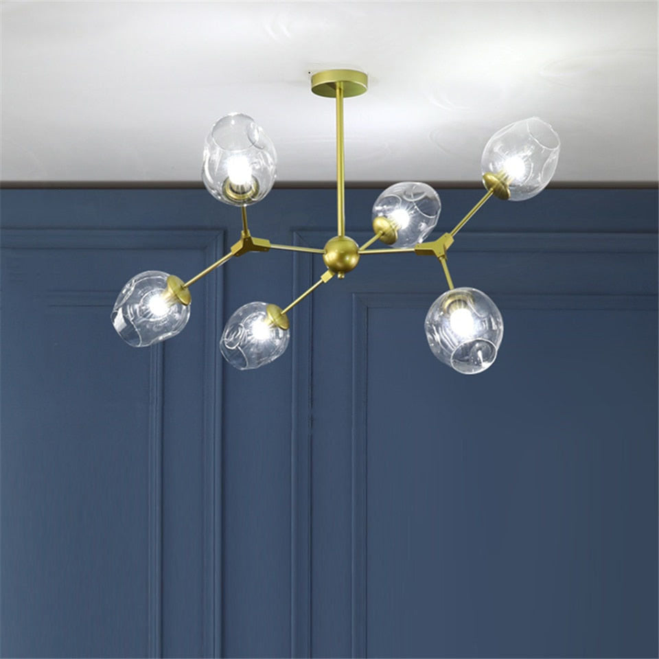 Valentina Modern Bubble Metal Pendant Light, Black/Gold - Neutral Decor