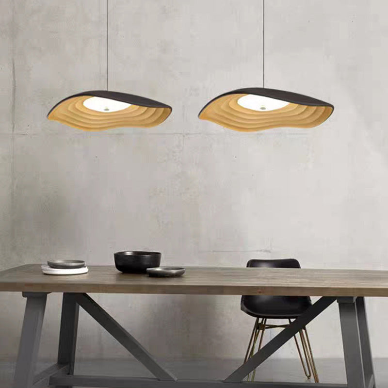 Arisha Wabi-Sabi Resin LED Pendant Light, White/Orange/Black - Neutral Decor