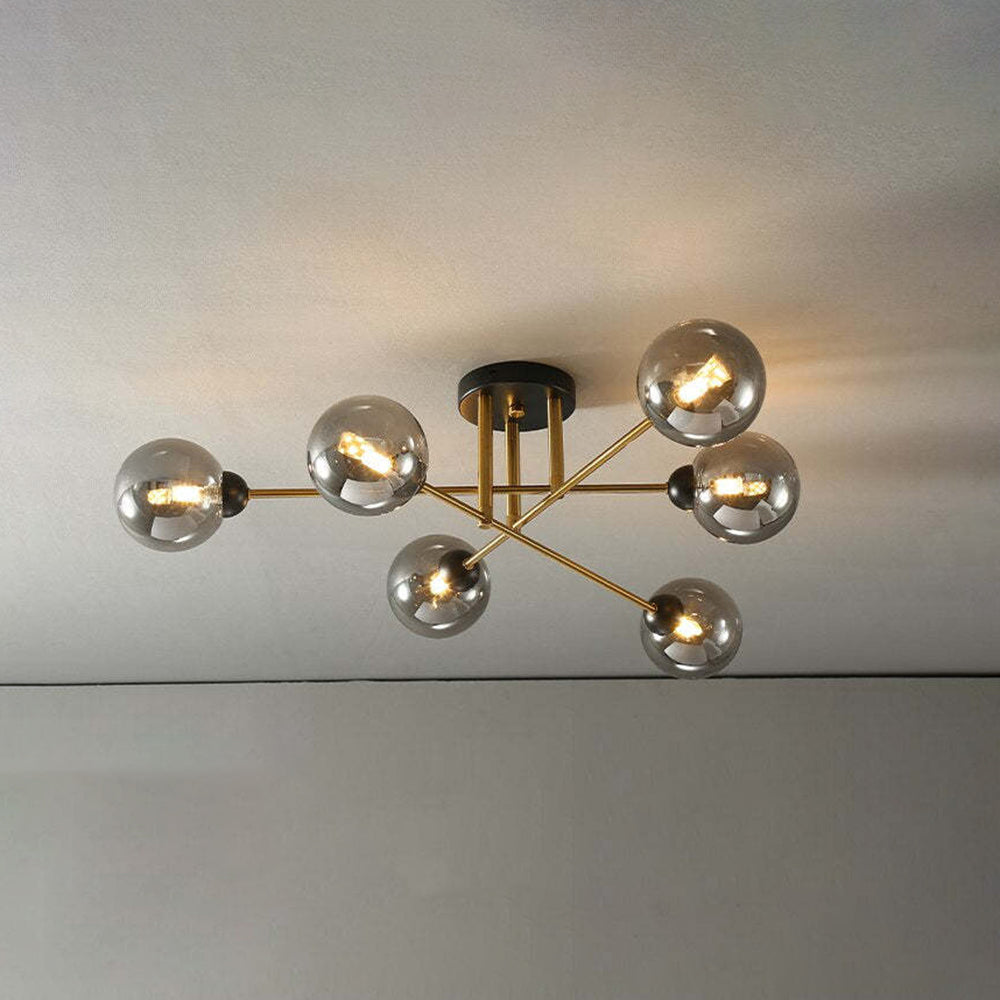 Valentina Industrial Glass Globe Chandelier LED, 6 Style - Neutral Decor