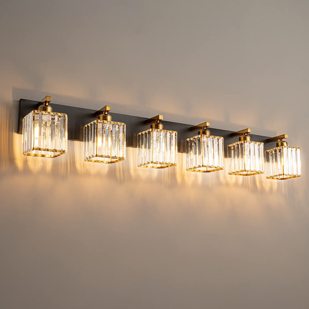 Kristy Vintage LED Metal/Crystal Wall Lamp For Mirror, Gold - Neutral Decor