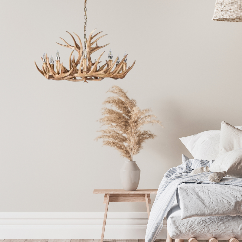 Silva Retro Deer Antlers Candle light Horn Resin Chandelier - Neutral Decor
