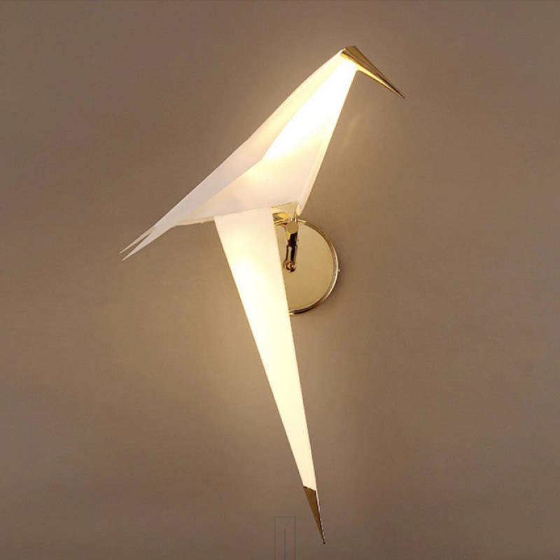 Arisha Wall Lamp Bird Vintage/Art-Deco, Metal/Acrylic, Bedroom - Neutral Decor