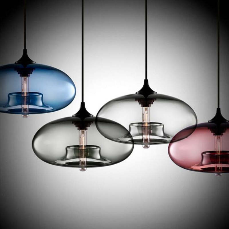 Valentina Modern Bread Shaped Glass Pendant Light, 6 Colour - Neutral Decor