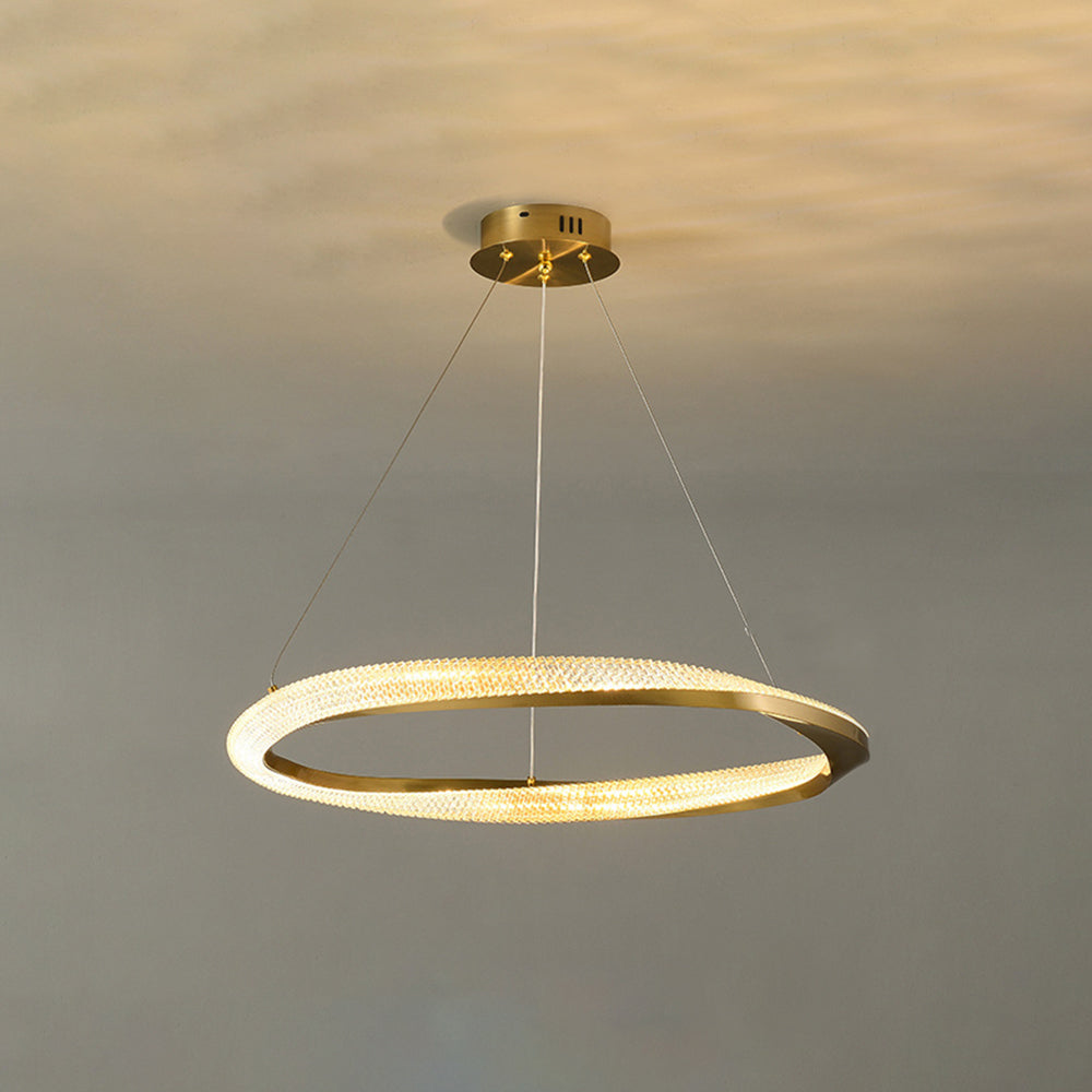 Arisha Minimalist Ring Spiral Shape Pendant Light,Gold - Neutral Decor