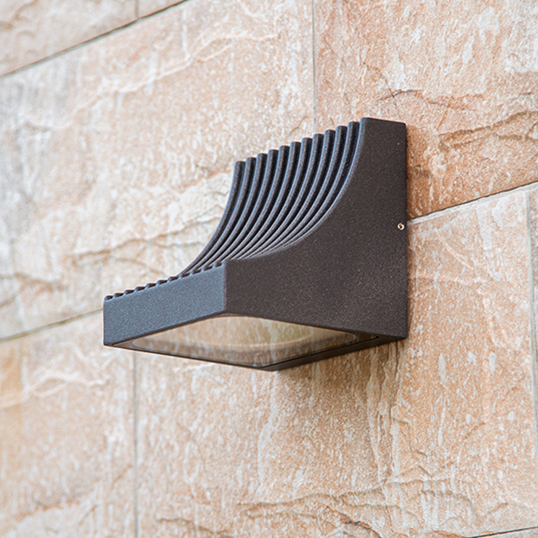 Harlan Industrial Minimalist Glass Outdoor Wall Light