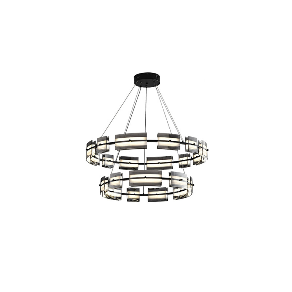 Arisha Minimalist Ring Metal Pendant Light,Black/Gold - Neutral Decor