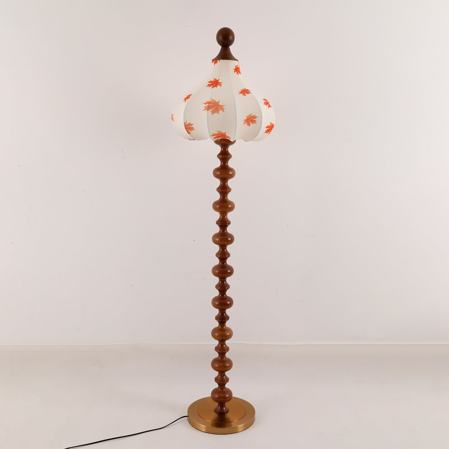 Qrathen Wood Fabric Retro Floor Lamp-Neutral Decor