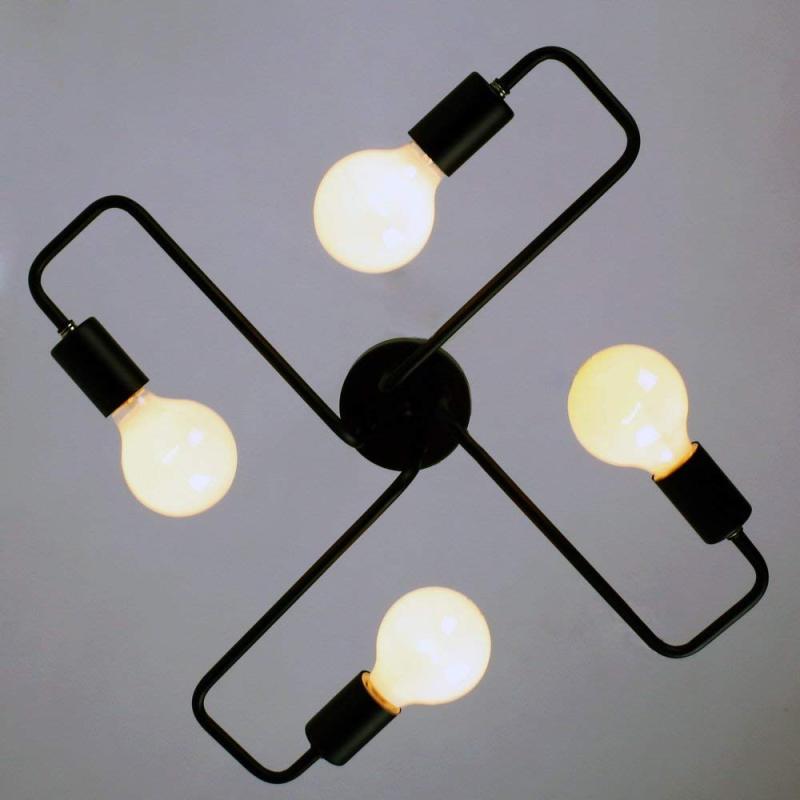 Arisha Vintage Modern Minimalist Industrial Metal Black Ceiling Lamp - Neutral Decor