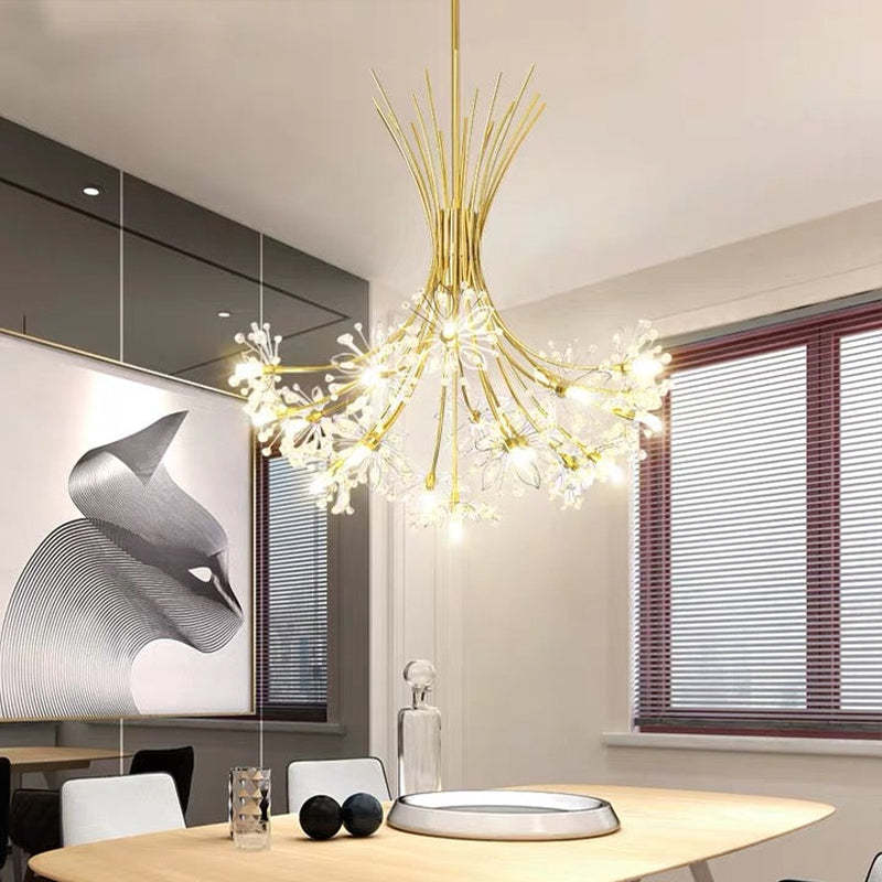 Arisha Modern Art Deco Crystal Sputnik Chandelier, Black/Gold - Neutral Decor