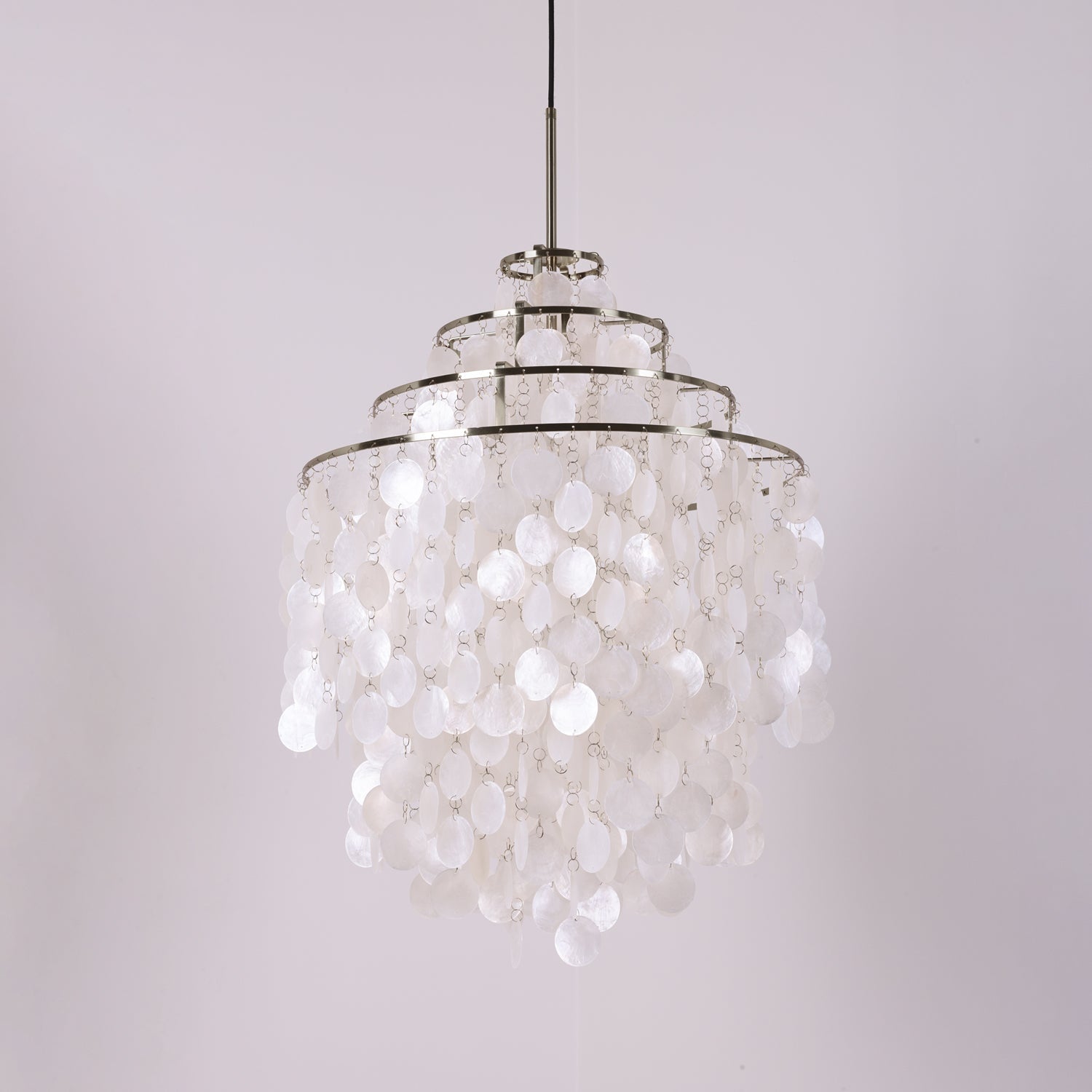 Rivena Pendant Lamp Round Shell Ring-Neutral Decor