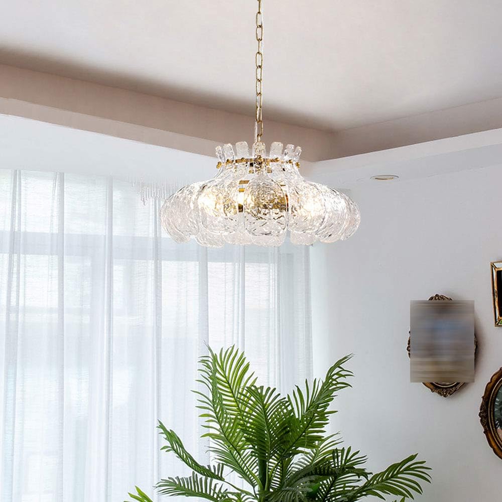 Arisha Modern Pear Shaped Chandelier Ice Melting Glass Bedroom - Neutral Decor
