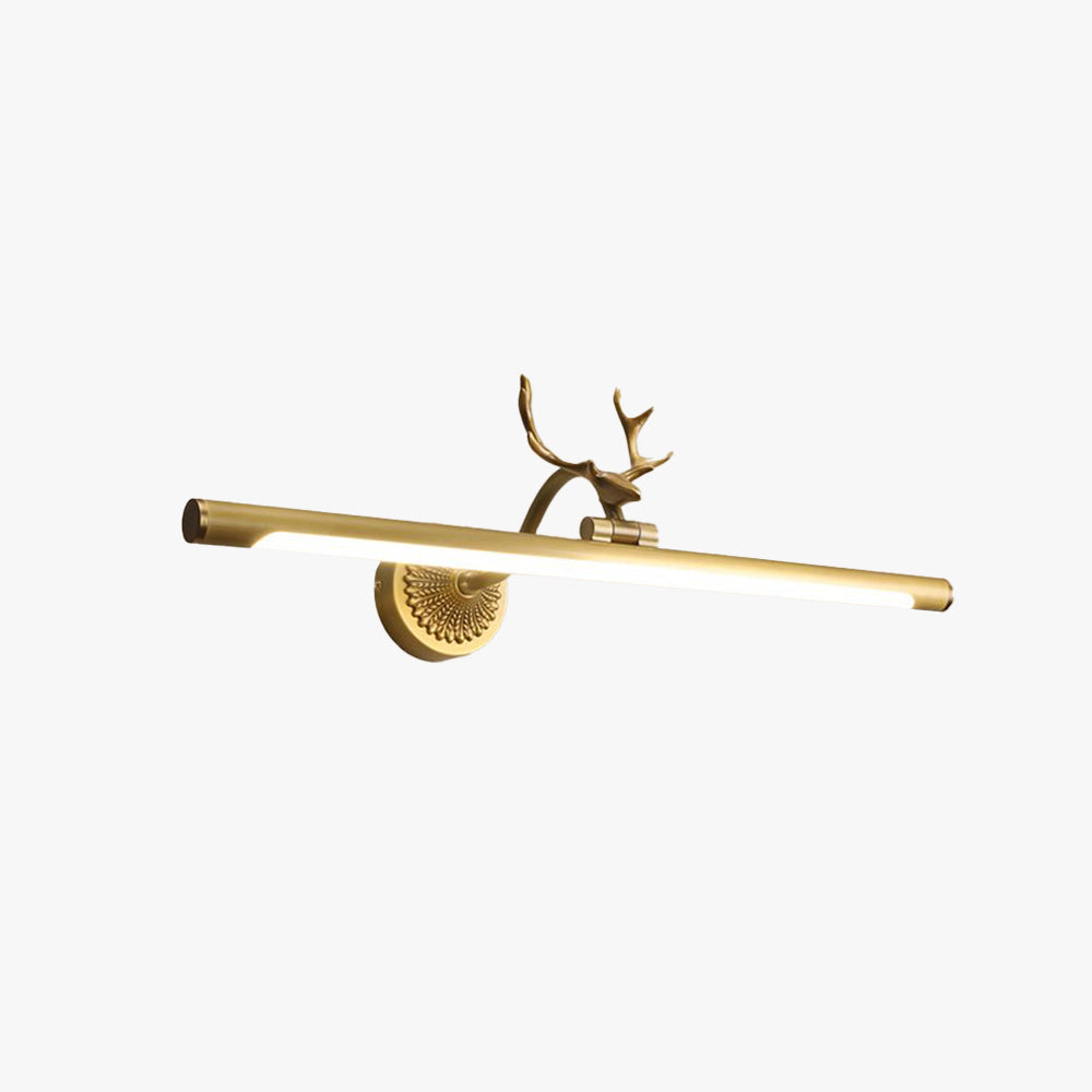 Arisha Modern Staghorn Shaped Vanity Mirror Front Wall Lamp, Black/Brass - Neutral Decor