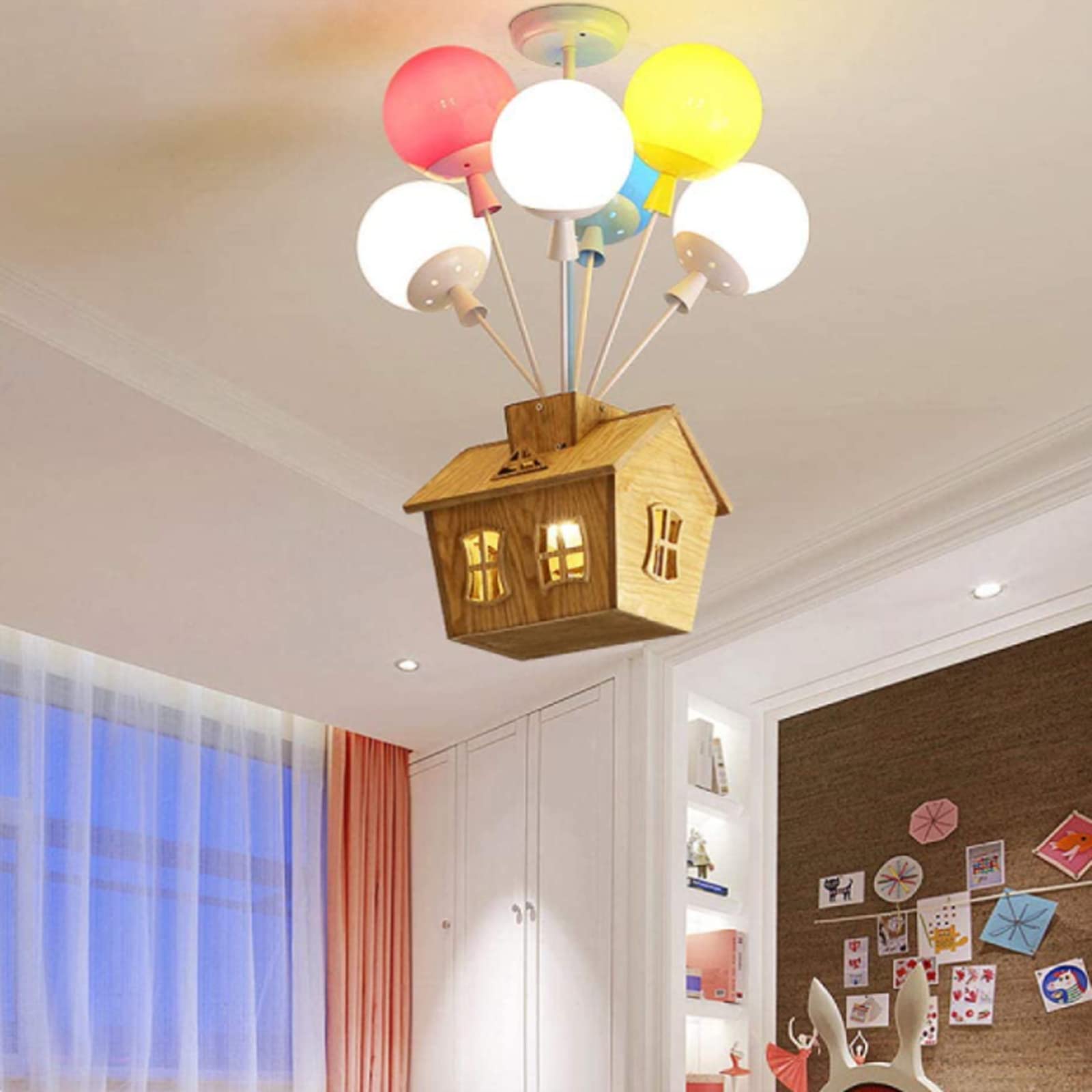 Aria Designer Flush Mount Ceiling Light Wood Children's Room - Neutral Decor