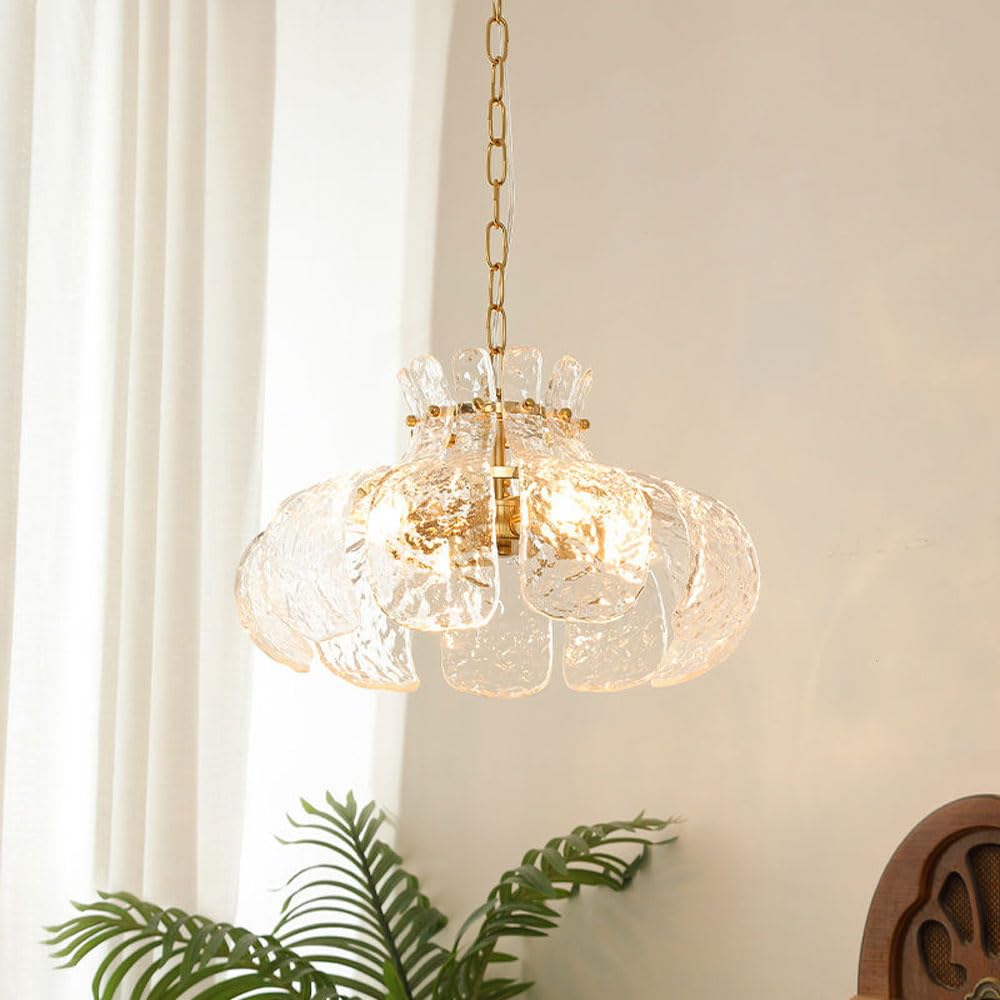 Arisha Modern Pear Shaped Chandelier Ice Melting Glass Bedroom - Neutral Decor