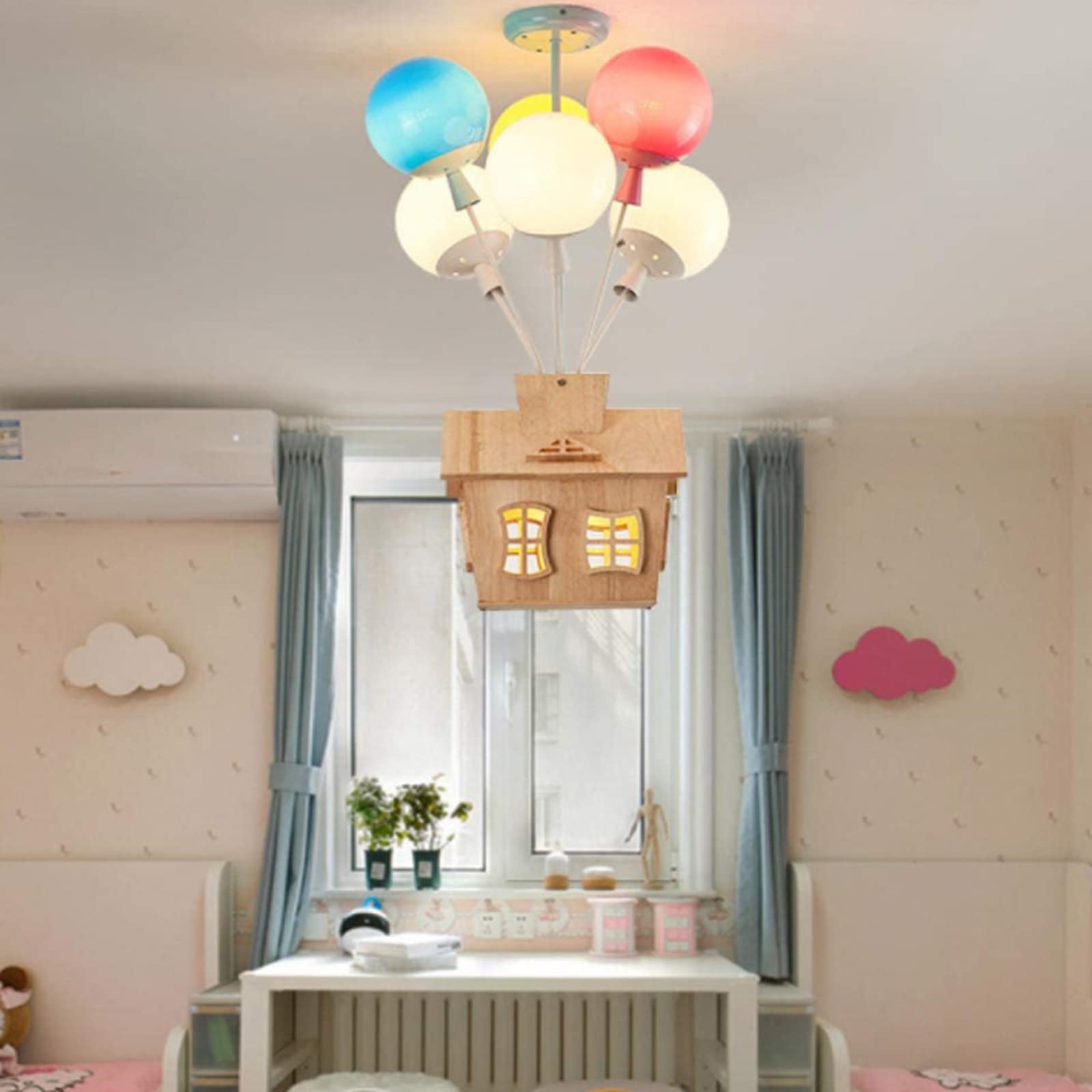 Aria Designer Flush Mount Ceiling Light Wood Children's Room - Neutral Decor