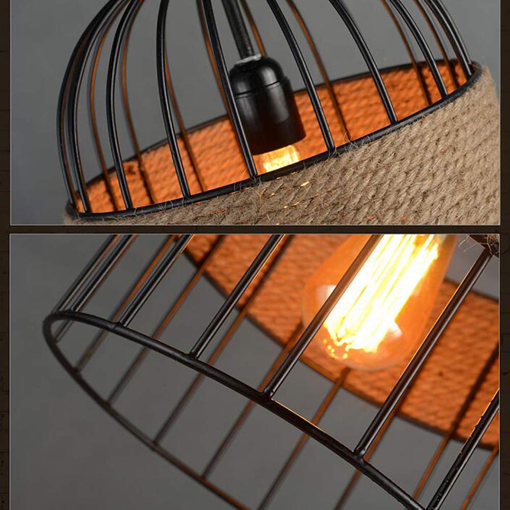Epoch Design LED Birdcage Pendant Light Metal/Rope Cafe/Bar/Restaurant - Neutral Decor
