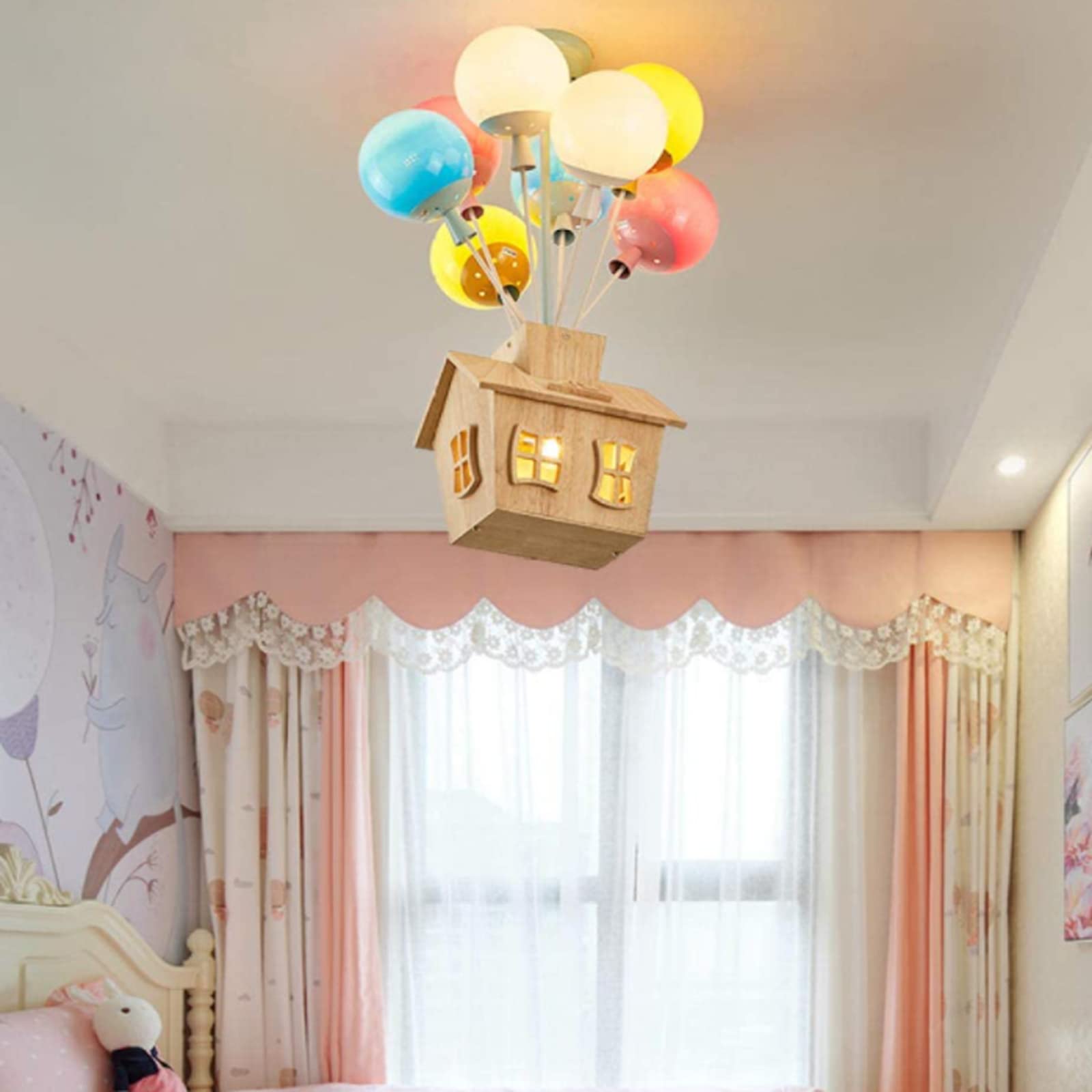 Aria Designer Flush Mount Ceiling Light Wood Children's Room - Neutral Decor