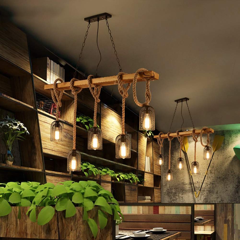Epoch Minimalist LED Design Pendant Light Black Metal/Rope Bar/Cafe - Neutral Decor