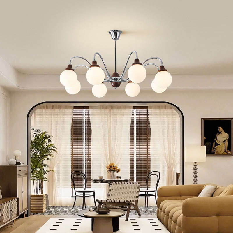 Valentina French LED Chandelier Chrome Gold Living Room/Bedroom - Neutral Decor