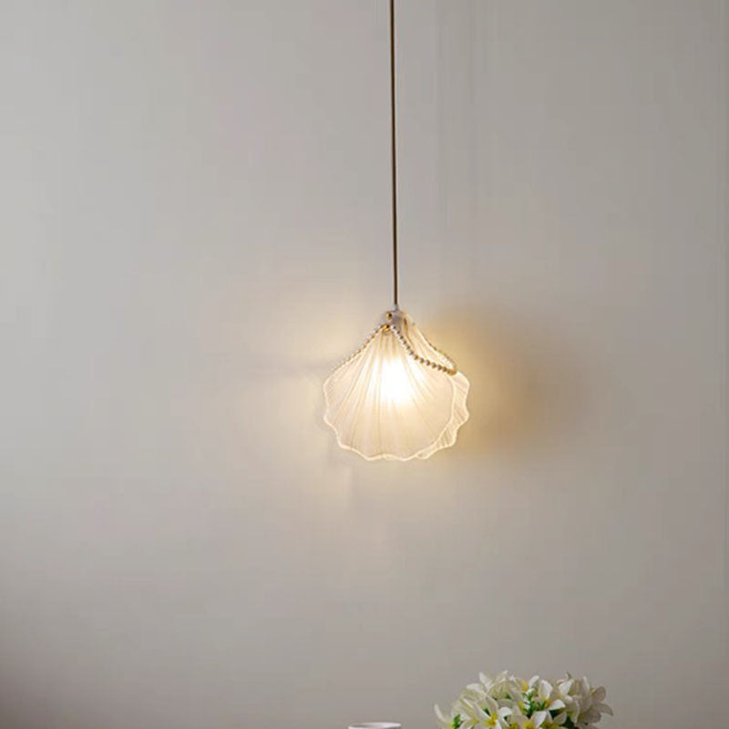 Kristy Art Deco Pearl Shell Metal/Acrylic Pendant Light, White - Neutral Decor