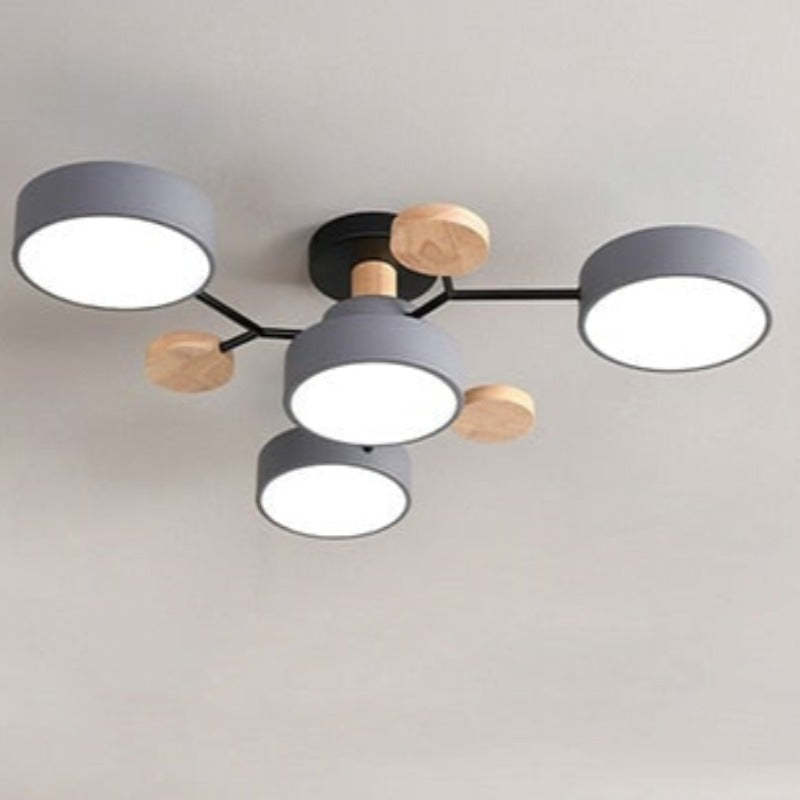 Arisha Ceiling Light, Wood Round for Living Room - Neutral Decor